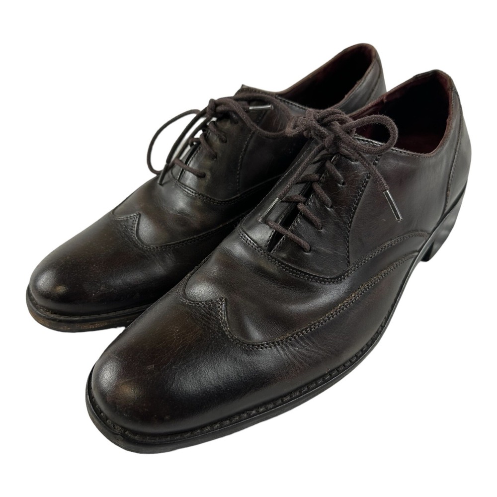John Varvatos Whiskey Brown Wingtip Mens Leather Dress Shoe 9 F2377R4L-A186B